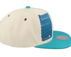 Charlotte Hornets Pop Panel Hwc Off White/Teal Snapback - Mitchell & Ness