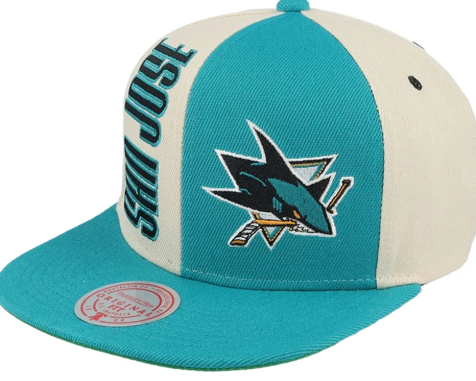 Charlotte Hornets Pop Panel Hwc Off White/Teal Snapback - Mitchell & Ness