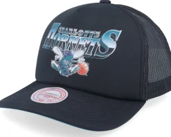 Charlotte Hornets Rock On Black Trucker - Mitchell & Ness