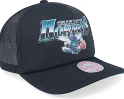 Charlotte Hornets Rock On Black Trucker - Mitchell & Ness