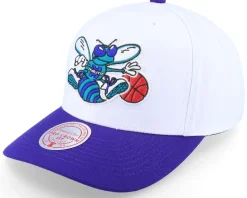 Charlotte Hornets Team 2 Tone 2.0 Pro White/Purple Adjustable - Mitchell & Ness