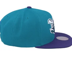 Charlotte Hornets Team 2 Tone Teal/Purple Snapback - Mitchell & Ness