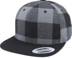 Checked Flanell Black/Grey Snapback - Yupoong