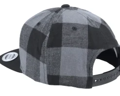 Checked Flanell Black/Grey Snapback - Yupoong
