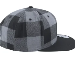 Checked Flanell Black/Grey Snapback - Yupoong