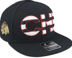 Chicago Blackhawks Authentic Pro Rink Flat Brim Black Snapback - Fanatics