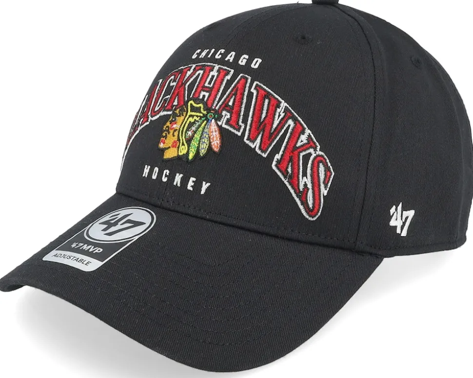 Chicago Blackhawks Broadfield Mvp Black Adjustable - 47 Brand
