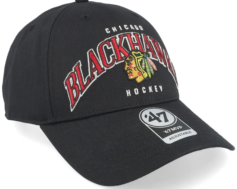 Chicago Blackhawks Broadfield Mvp Black Adjustable - 47 Brand