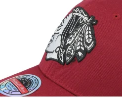 Chicago Blackhawks Classic Red Burgundy Adjustable - Mitchell & Ness