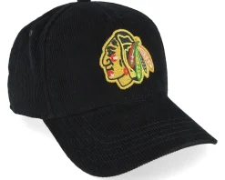 Chicago Blackhawks Corduroy Valin Black A-frame Adjustable - American Needle