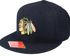Chicago Blackhawks Deep Dish Black Fitted - American Needle