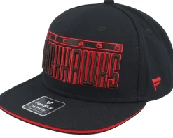 Chicago Blackhawks Gino Flat Brim Black/Red Snapback - Fanatics