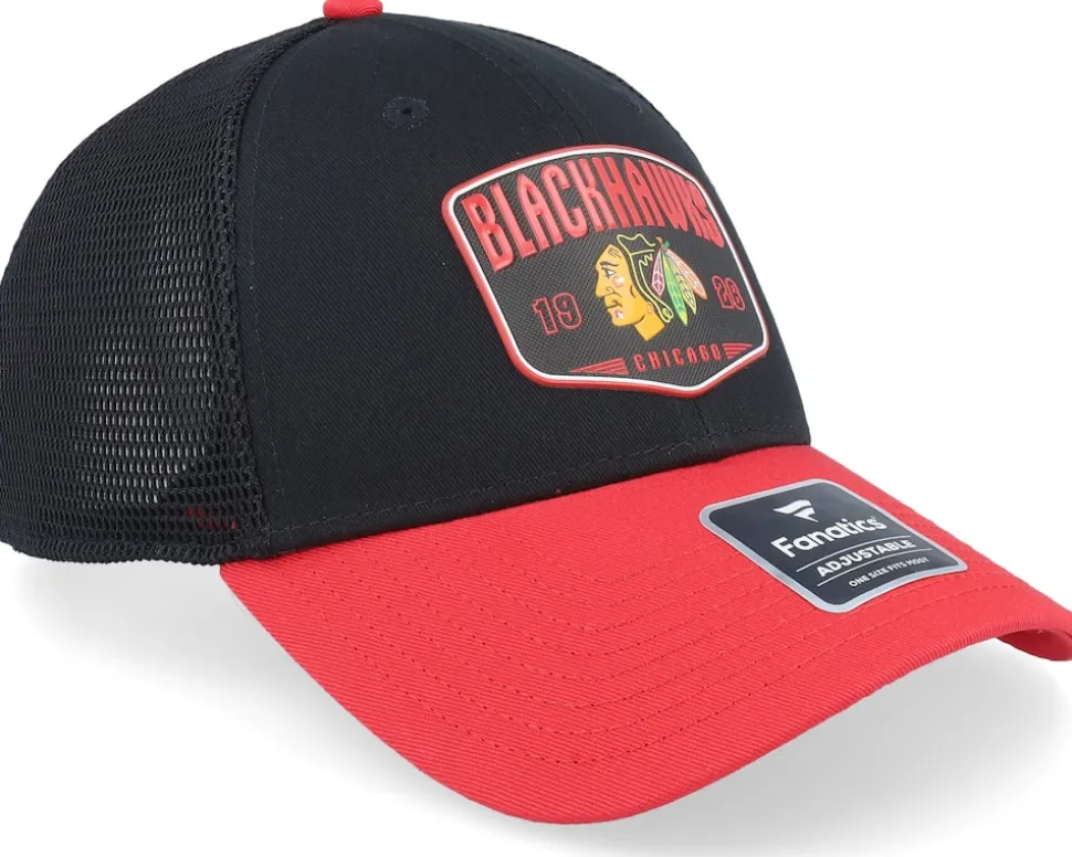 Chicago Blackhawks Meshback Black/Red Trucker - Fanatics