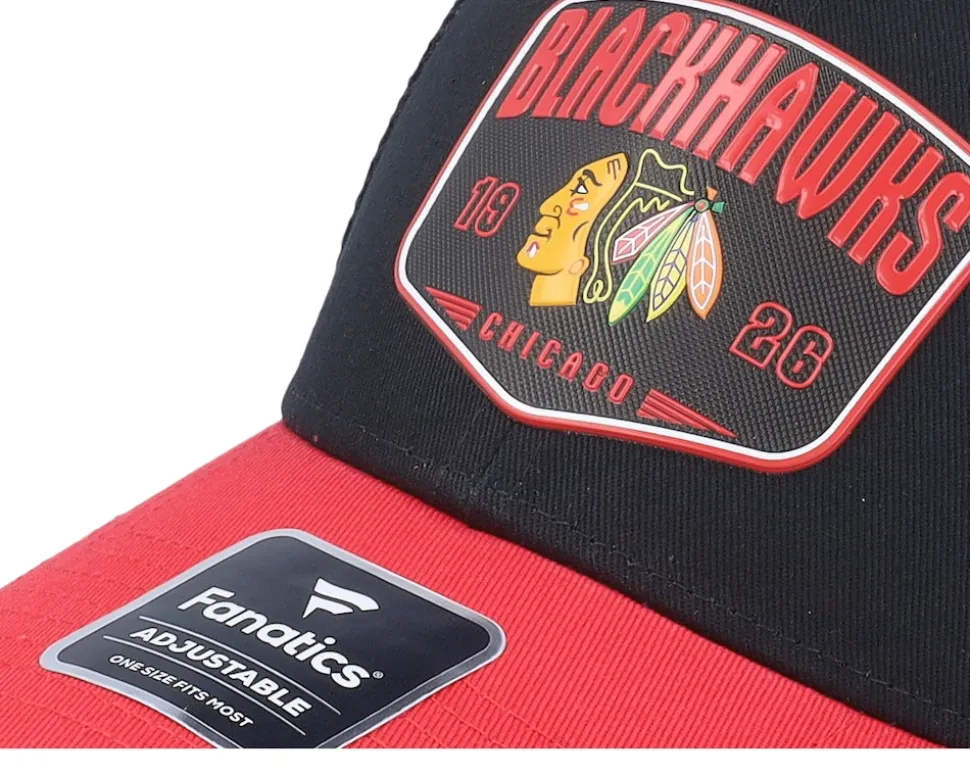 Chicago Blackhawks Meshback Black/Red Trucker - Fanatics
