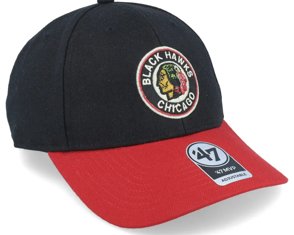 Chicago Blackhawks Mvp Two Tone Vintage Black/Red Adjustable - 47 Brand