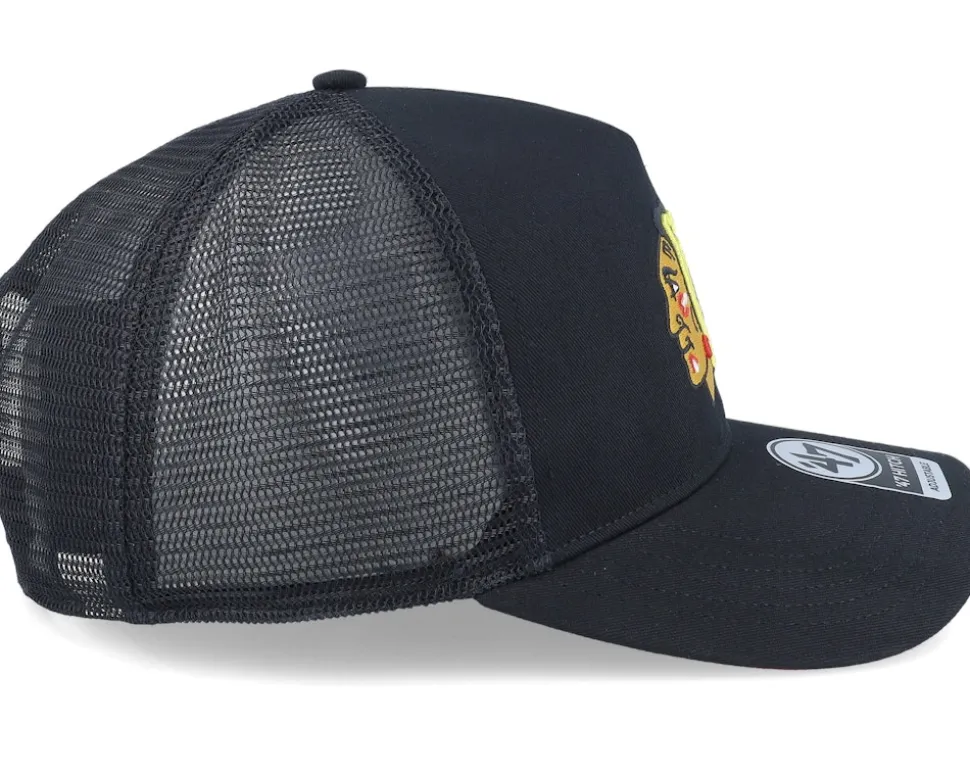 Chicago Blackhawks NHL Mesh Hitch Black Trucker - 47 Brand