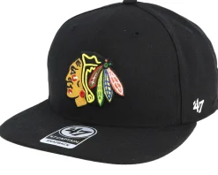 Chicago Blackhawks No Shot 47 Captain Black Snapback - 47 Brand