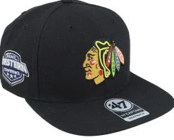 Chicago Blackhawks Sure Shot Black Snapback - 47 Brand