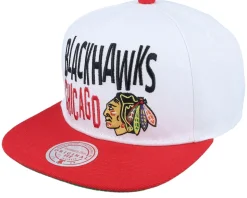 Chicago Blackhawks Toss Up White/Red Snapback - Mitchell & Ness