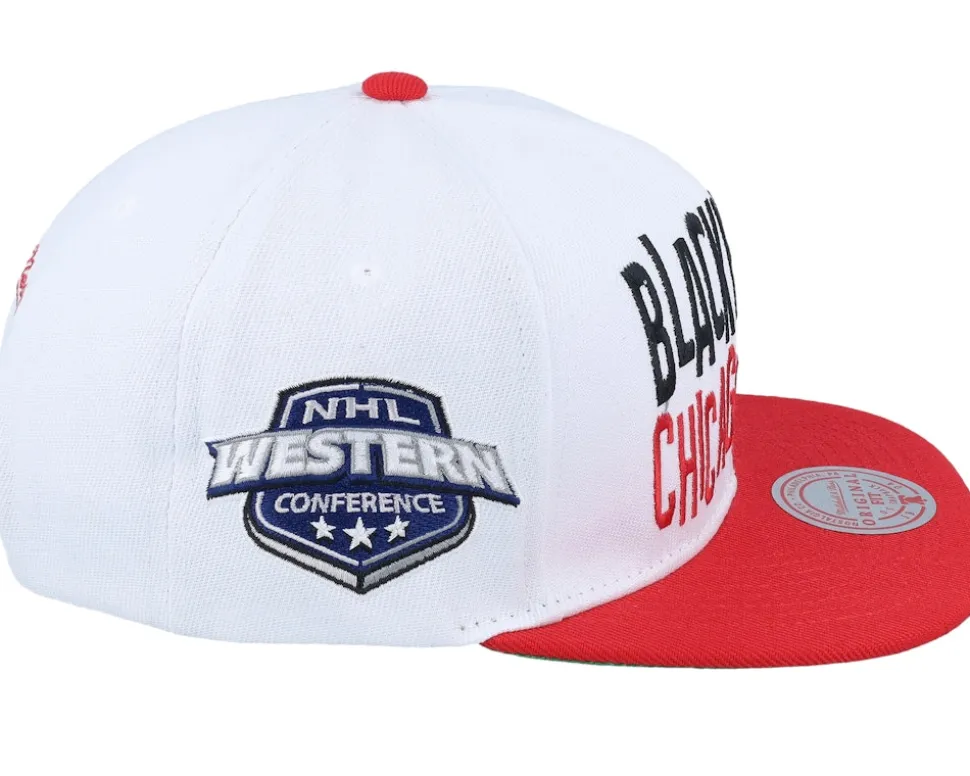 Chicago Blackhawks Toss Up White/Red Snapback - Mitchell & Ness