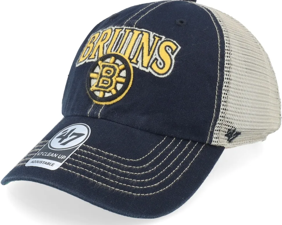 Chicago Blackhawks Tuscaloosa Clean Up Dad Cap Vintage Black/Beige Trucker - 47 Brand