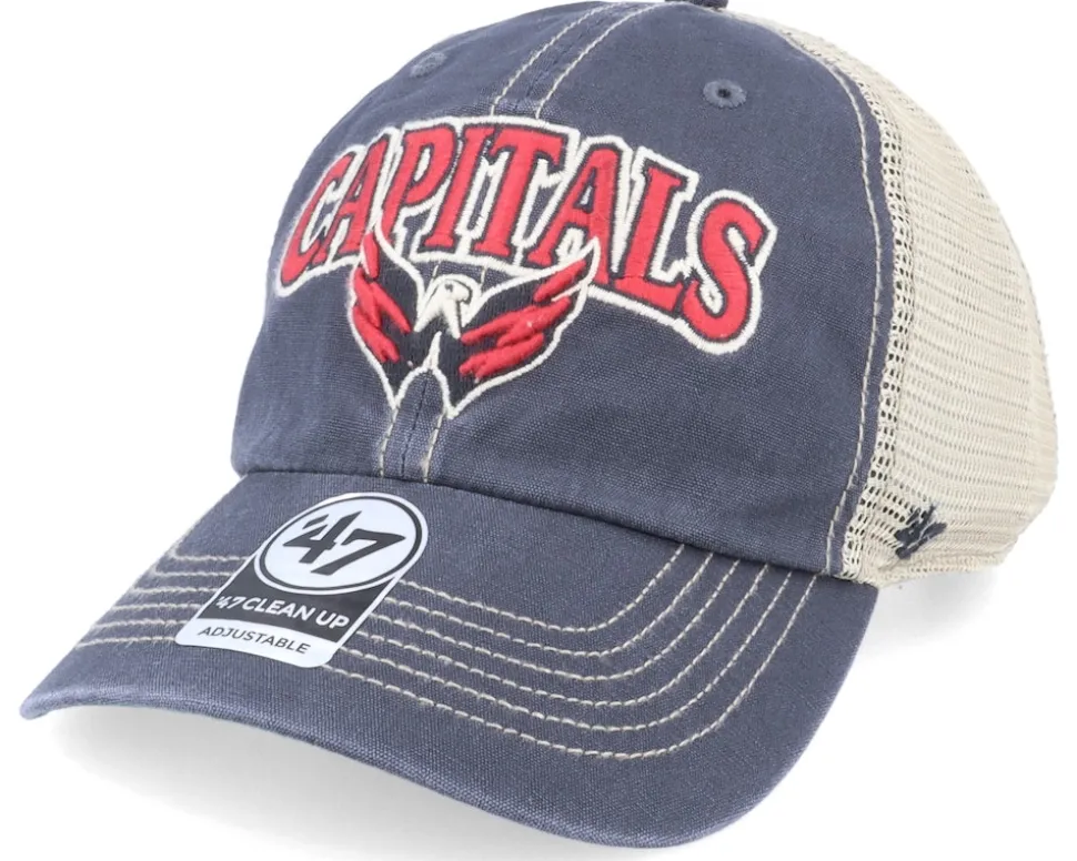 Chicago Blackhawks Tuscaloosa Clean Up Dad Cap Vintage Black/Beige Trucker - 47 Brand