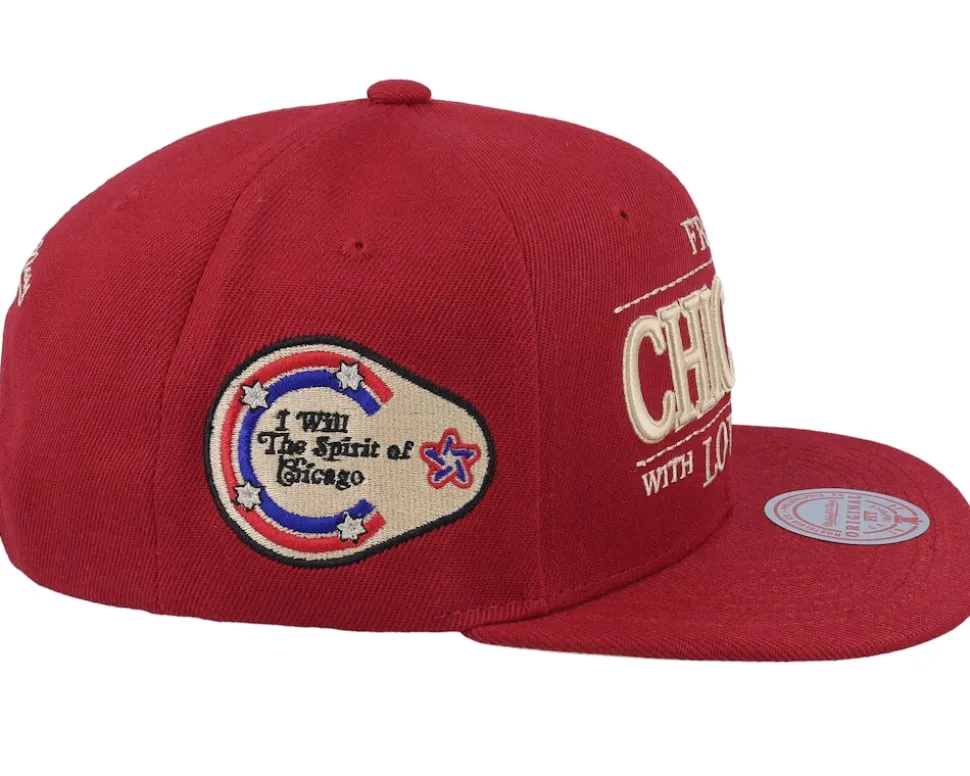 Chicago Blackhawks With Love Red Snapback - Mitchell & Ness