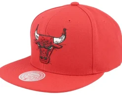 Chicago Bulls Embroidery Glitch Red Snapback - Mitchell & Ness