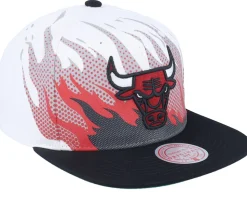 Chicago Bulls Hot Fire White Snapback - Mitchell & Ness