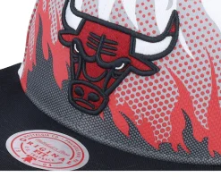 Chicago Bulls Hot Fire White Snapback - Mitchell & Ness