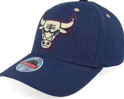 Chicago Bulls Navy/Wine/Cream Logo Navy Adjustable - Mitchell & Ness