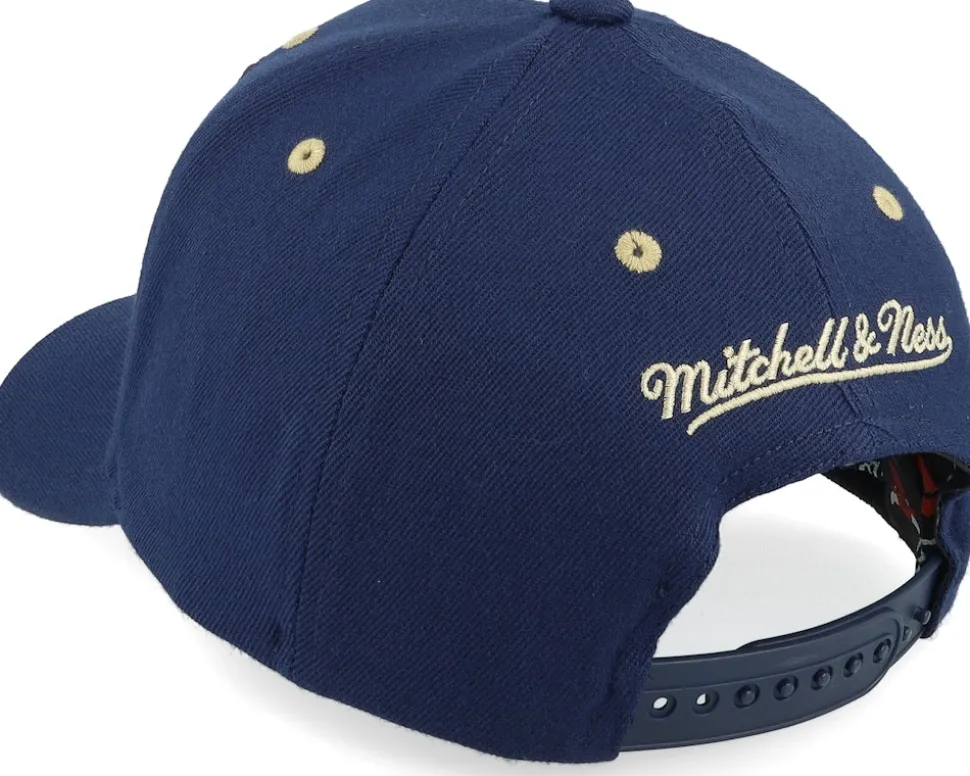 Chicago Bulls Navy/Wine/Cream Logo Navy Adjustable - Mitchell & Ness