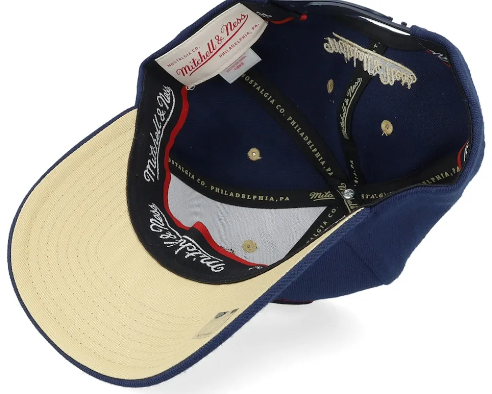 Chicago Bulls Navy/Wine/Cream Logo Navy Adjustable - Mitchell & Ness