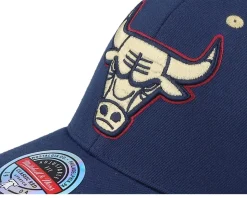 Chicago Bulls Navy/Wine/Cream Logo Navy Adjustable - Mitchell & Ness