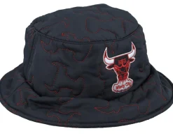 Chicago Bulls Quilted Hat Hwc Black Bucket - Mitchell & Ness