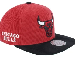 Chicago Bulls Sueduroy Cord Red/Black Snapback - Mitchell & Ness