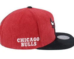 Chicago Bulls Sueduroy Cord Red/Black Snapback - Mitchell & Ness