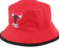 Chicago Bulls Team Cord Red Bucket - Mitchell & Ness