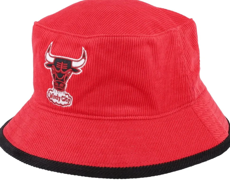 Chicago Bulls Team Cord Red Bucket - Mitchell & Ness