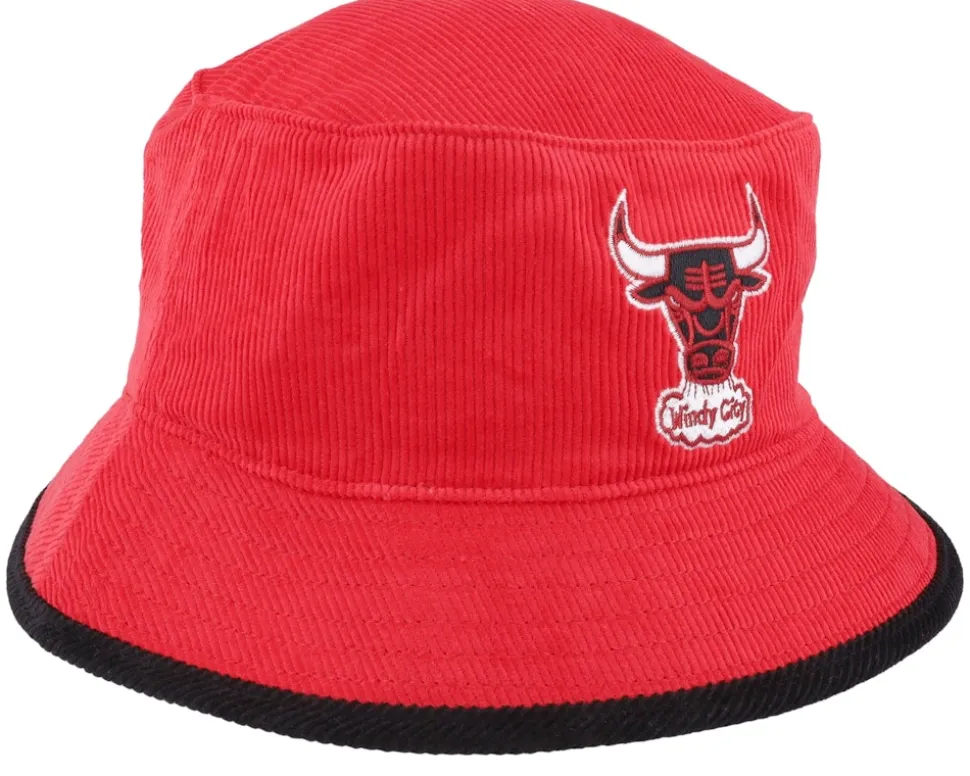 Chicago Bulls Team Cord Red Bucket - Mitchell & Ness