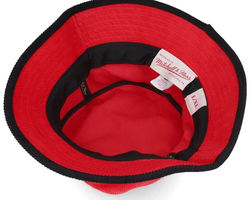 Chicago Bulls Team Cord Red Bucket - Mitchell & Ness