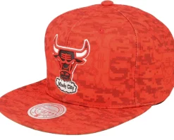 Chicago Bulls Team Digi Camo Red Snapback - Mitchell & Ness