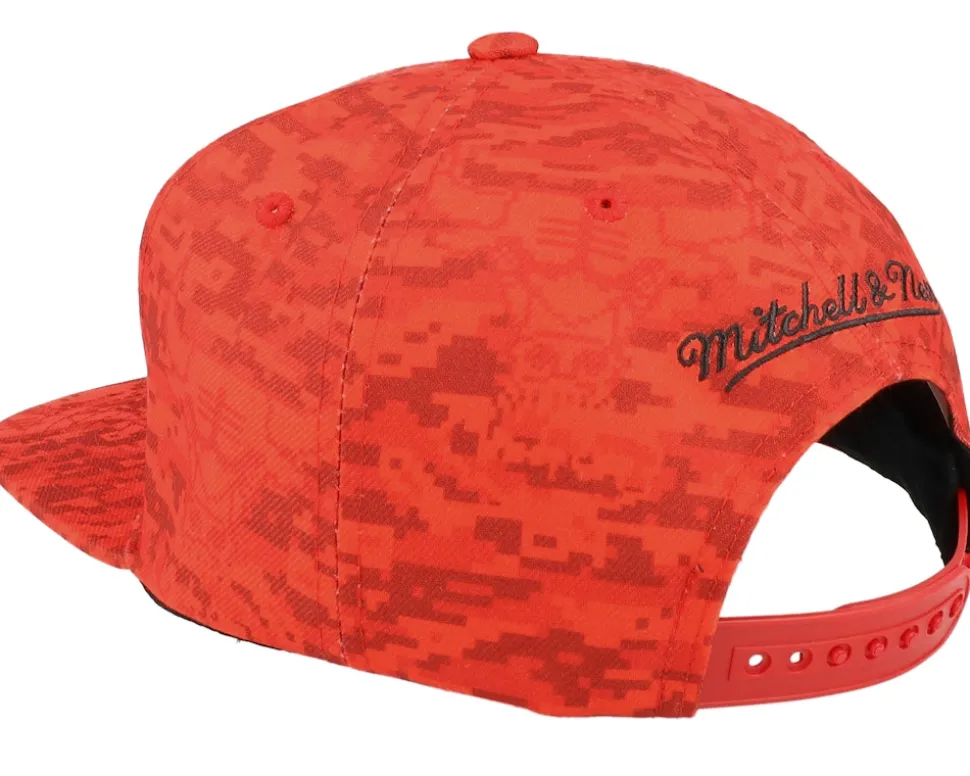 Chicago Bulls Team Digi Camo Red Snapback - Mitchell & Ness