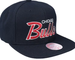 Chicago Bulls Team Script 2.0 Black Snapback - Mitchell & Ness