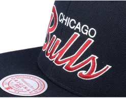 Chicago Bulls Team Script 2.0 Black Snapback - Mitchell & Ness