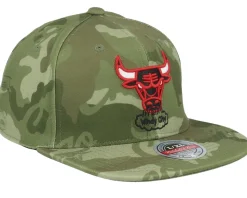 Chicago Bulls Tonal Green Camo Stretch Fitted - Mitchell & Ness