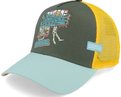 Chill Out Olive/Turquoise Coastal Trucker - Coastal