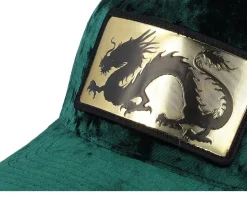 Chinese Dragon Gold Patch Velvet Green/Black - Calza Pennello
