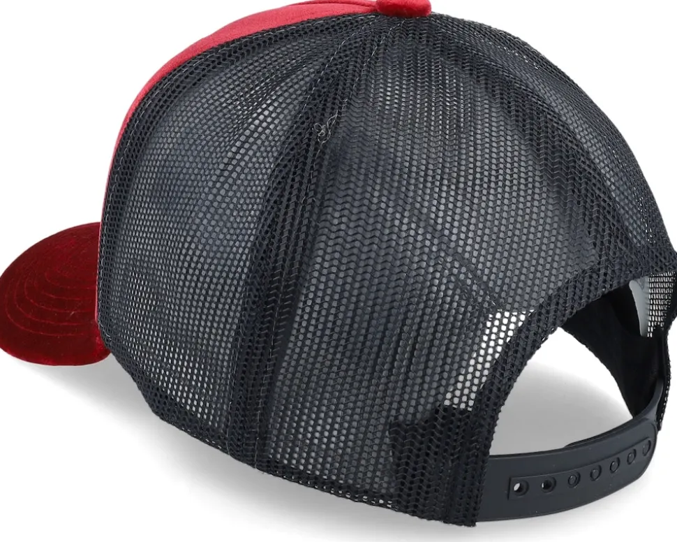 Chinese Dragon Gold Patch Velvet Red/Black A-frame Trucker - Calza Pennello