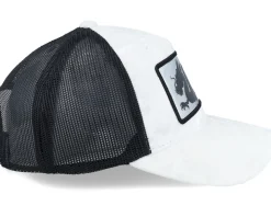 Chinese Dragon Silver Patch Velvet White/Black Trucker - Calza Pennello